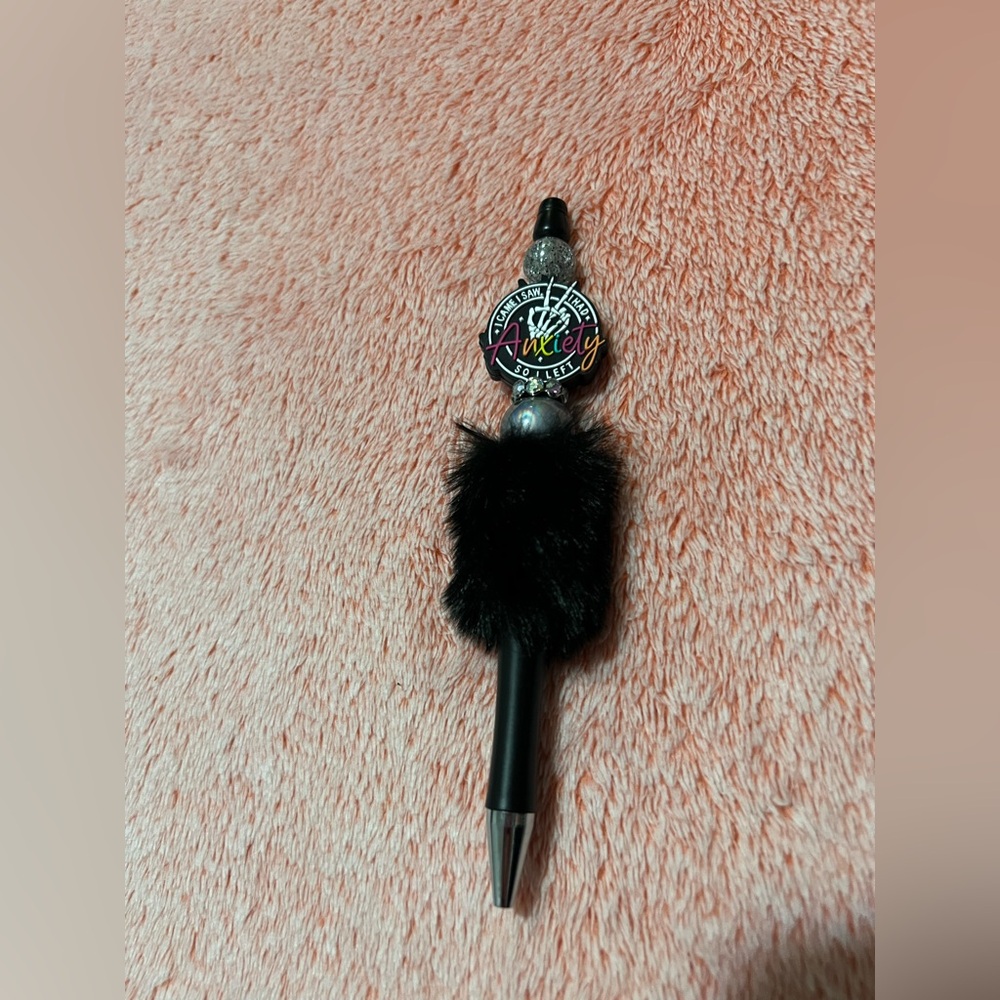 ✨New✨ Hand Beaded “Came, Saw, Had Anxiety & Left” Pen